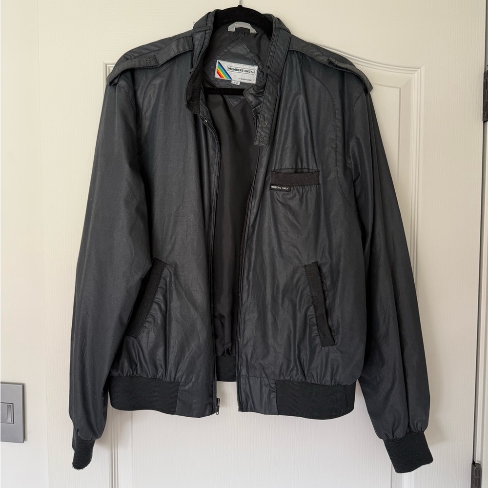 Members Only Charcoal Bomber Jacket